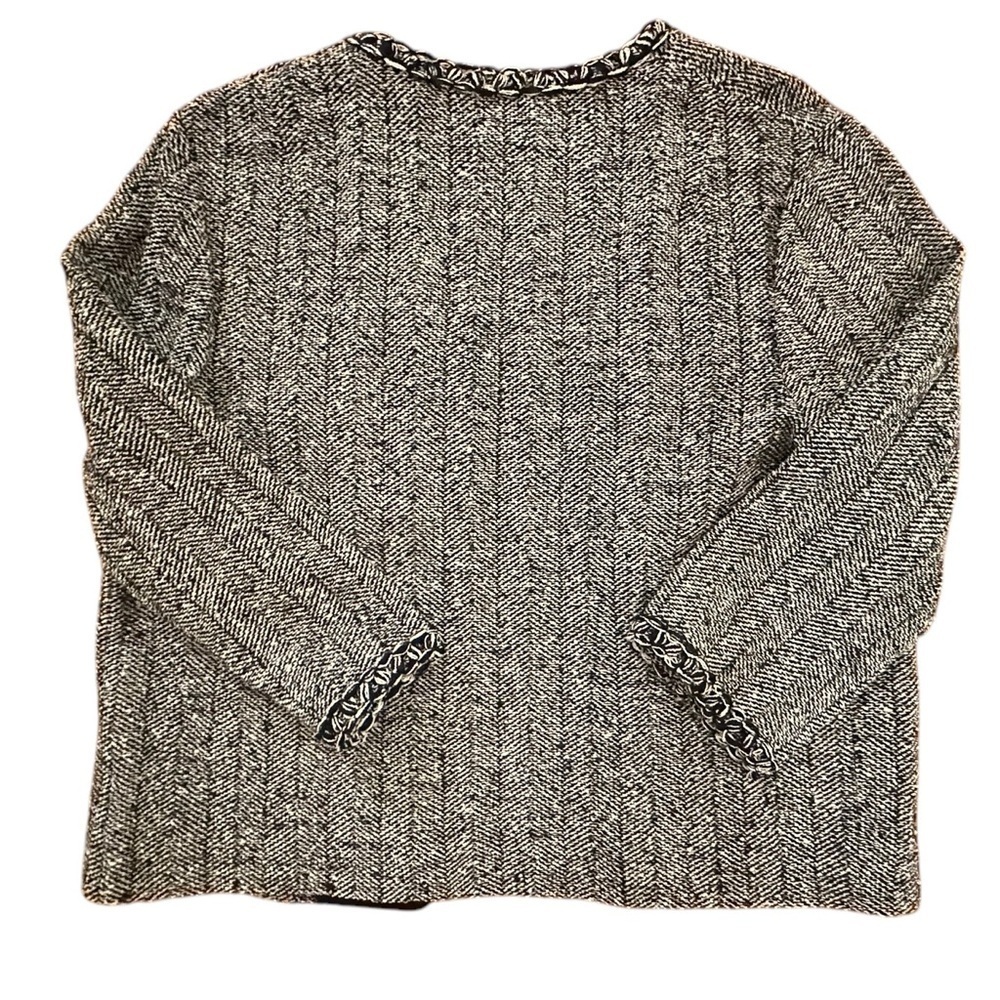 70’s Butte Knit | Cozy Warm 100% Wool Collarless Blazer Jacket - Size M/L - Picture 2 of 4